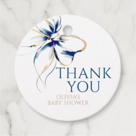 Etiquetas Para Lembrancinhas Navy Blue Bow Thank You Baby Shower