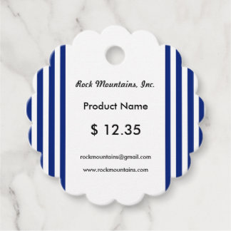 Etiquetas Para Lembrancinhas Navy Stripes Scalloped Price Tags | EB_Office