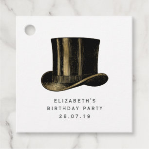 Etiquetas Para Lembrancinhas Negra, Rosa e Dourada Steampunk