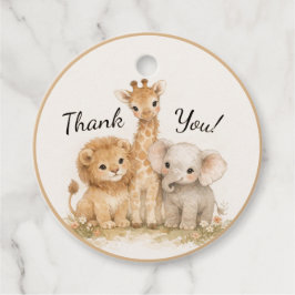 Etiquetas Para Lembrancinhas Neutral Safari Cute Animals Lion Giraffe Elephant
