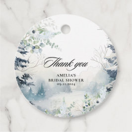 Etiquetas Para Lembrancinhas Neve apaixonada, azul empoeirado Chá de panela de