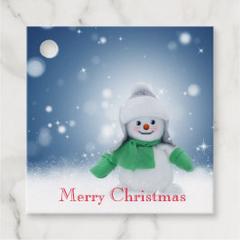 Etiquetas Para Lembrancinhas Neve com um lenço verde