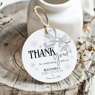 Etiquetas Para Lembrancinhas Neve Em Amor Laço Branco Elegante Chuvinha de Amor