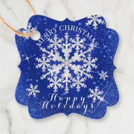 Etiquetas Para Lembrancinhas Neve Flakes Azul Branco