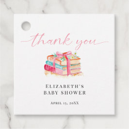 Etiquetas Para Lembrancinhas New Chapter Baby Shower Watercolor Pink Thank you