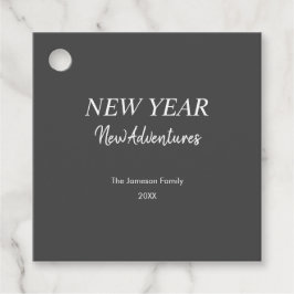 Etiquetas Para Lembrancinhas New Year New Adventures | Charcoal Gray Gift Tags