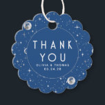 Etiquetas Para Lembrancinhas Noite Estrela Celestial Místico Azul Obrigado<br><div class="desc">Noite estrelada agradecimento etiquetas de favor</div>