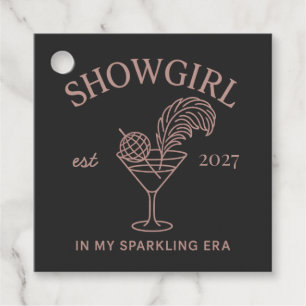 Etiquetas Para Lembrancinhas Noiva da Era Showgirl Glam com Martini Espumante