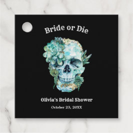 Etiquetas Para Lembrancinhas Noiva de Crânio Floral ou Morra no Chá de Noiva de