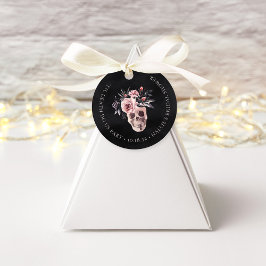 Etiquetas Para Lembrancinhas Noiva de Halloween Floral Caveira Chuveiro de Noiv