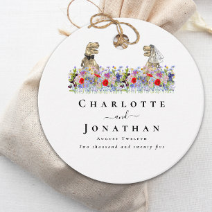 Etiquetas Para Lembrancinhas Noiva e Noivo Dinossauro Casamento Personalizado
