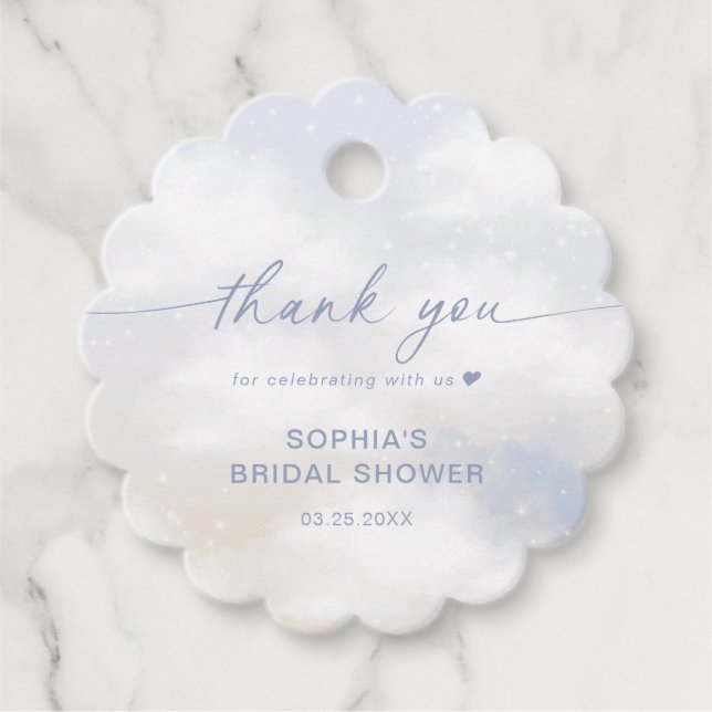 Etiquetas Para Lembrancinhas Noiva Está no Cloud 9 Lembrancinhas de Obrigado Ch (Frente)
