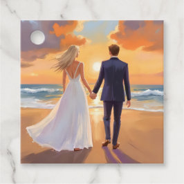 Etiquetas Para Lembrancinhas Noiva & Noivo Casamento na Praia Aquarela
