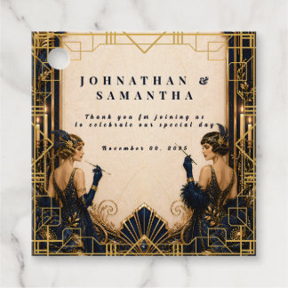 Etiquetas Para Lembrancinhas Noivas garotas flapper Gatsby arte deco casamento 