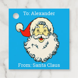 Etiquetas Para Lembrancinhas Nome Personalizado Blue Santa Claus