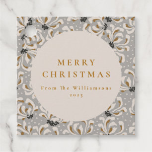 Etiquetas Para Lembrancinhas Nome Personalizado Cinza Dourada Elegante Natal Fl