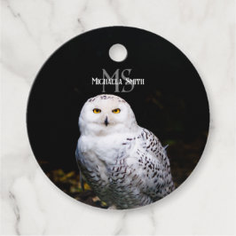 Etiquetas Para Lembrancinhas Nome personalizado da coruja de neve majestosa de
