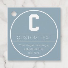 Etiquetas Para Lembrancinhas Nome Único & Modelo de Monograma | Azul Desbotado