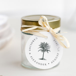 Etiquetas Para Lembrancinhas Nomes e data de casamento de Palm Havana