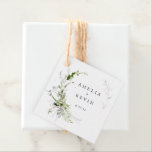 Etiquetas Para Lembrancinhas Nomes personalizados elegantes com verde terroso D<br><div class="desc">Totalmente personalizável,  este design apresenta uma elegante folhagem que enquadra seus detalhes. Perfeito para qualquer evento lindo. Esta é parte da minha coleção chamada "Folhas Verdes Terrosas". Obrigado pelo seu apoio e interesse no meu(s) design(s),  e certifique-se de visitar minha loja para ver mais dos meus designs.</div>