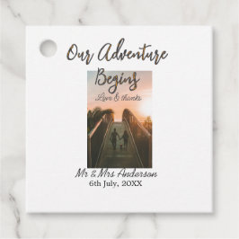 Etiquetas Para Lembrancinhas Nossa aventura começa casal foto amor e obrigados