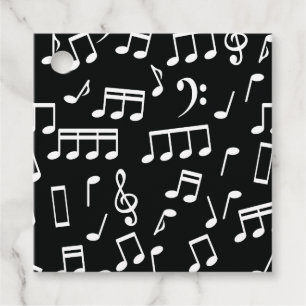 Etiquetas Para Lembrancinhas Notas de música brancas sobre marcas de presentes