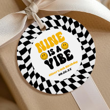 Nove É Uma Vibração Festa de Aniversário Retro Non