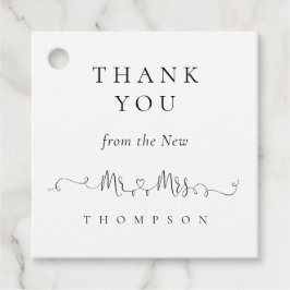 Etiquetas Para Lembrancinhas Novo Sr. Rings Heart Script Wedding Obrigado