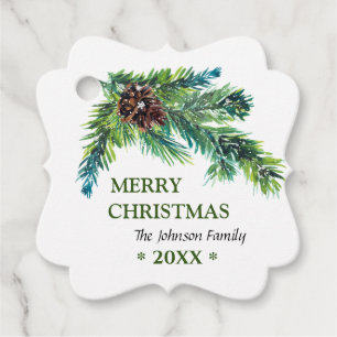Etiquetas Para Lembrancinhas Núcleo de Pinheiros de Aquarela Feliz Natal