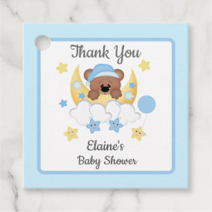 Etiquetas Para Lembrancinhas Nuvens de Lua de Urso Teddy Stars Chá de Menino