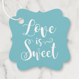 Etiquetas Para Lembrancinhas O Amor é Doce Casamento Caligrafia Azul de Ovo de