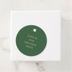 Etiquetas Para Lembrancinhas “O amor é nosso maior impulso.” Hunter Green & Cre