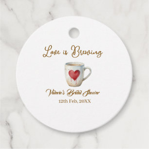 Etiquetas Para Lembrancinhas O amor está preparando caneca de café branco coraç