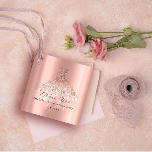 Etiquetas Para Lembrancinhas Obrigada Noiva 16º Aniversário de Quinze Anos Rosa