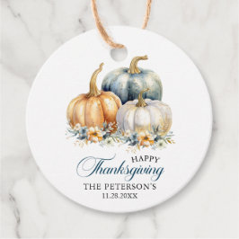 Etiquetas Para Lembrancinhas Obrigado Ação De Graças Pumpkins Dourado Azul Lara
