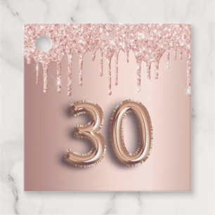Etiquetas Para Lembrancinhas obrigado aniversário de 30 anos rosa dourado  seu