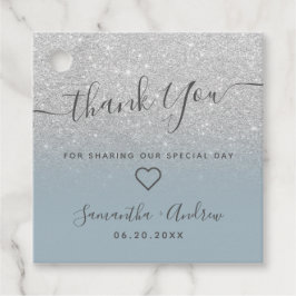 Etiquetas Para Lembrancinhas Obrigado azul empoeirado,  prateado