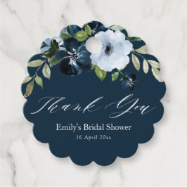 Etiquetas Para Lembrancinhas obrigado azul marinho floral chá de panela