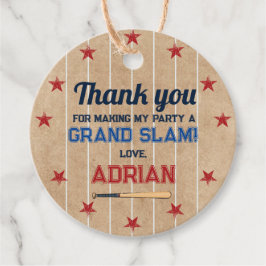 Etiquetas Para Lembrancinhas Obrigado da Ronda de Baseball, Aniversário