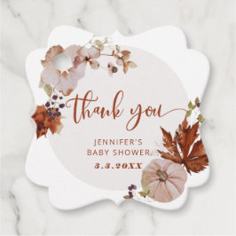 Etiquetas Para Lembrancinhas Obrigado de abóbora de queda russa