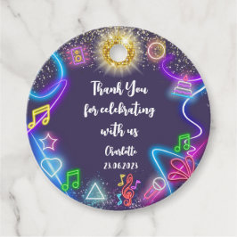 Etiquetas Para Lembrancinhas Obrigado de aniversário da Neon Dance