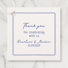 Etiquetas Para Lembrancinhas Obrigado de casamento branco e desenhado pela mão 