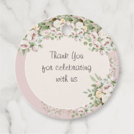 Etiquetas Para Lembrancinhas Obrigado de cor d'água floral Dusty rosa