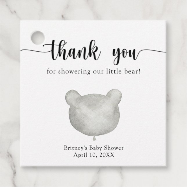 Etiquetas Para Lembrancinhas Obrigado de ursinho (Frente)