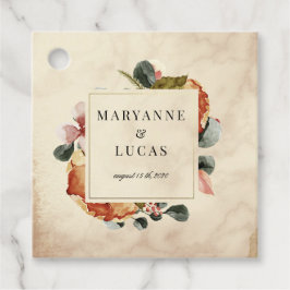 Etiquetas Para Lembrancinhas obrigado do monograma da folhagem de cor d'água do