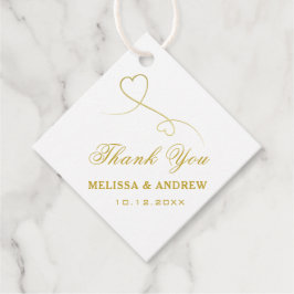 Etiquetas Para Lembrancinhas Obrigado! | Dois Corações Dourados | Casamento Ele