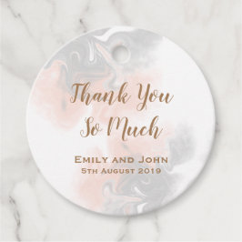 Etiquetas Para Lembrancinhas Obrigado, Dourada Cinza de Tipografia/Casamento de