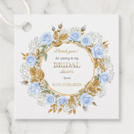 Etiquetas Para Lembrancinhas Obrigado Elegante Rosas Azuis Respiração do Bebê