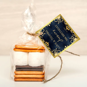 Etiquetas Para Lembrancinhas Obrigado festa de aniversário preto-e-ouro