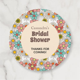 Etiquetas Para Lembrancinhas Obrigado Festa de Noivado Retro Hippie Groovy Flor